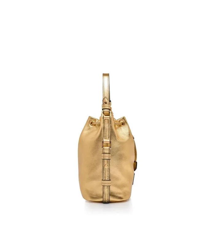 Women Shoulder Bags Tom Ford Laminated Leather Disco Small Bucket On Chain Gold Women Shoulder Bags Tom Ford Laminated Leather Disco Small Bucket On Chain Gold