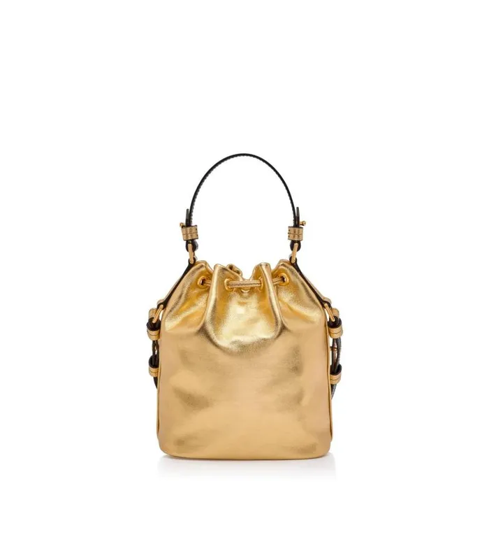 Women Shoulder Bags Tom Ford Laminated Leather Disco Small Bucket On Chain Gold Women Shoulder Bags Tom Ford Laminated Leather Disco Small Bucket On Chain Gold