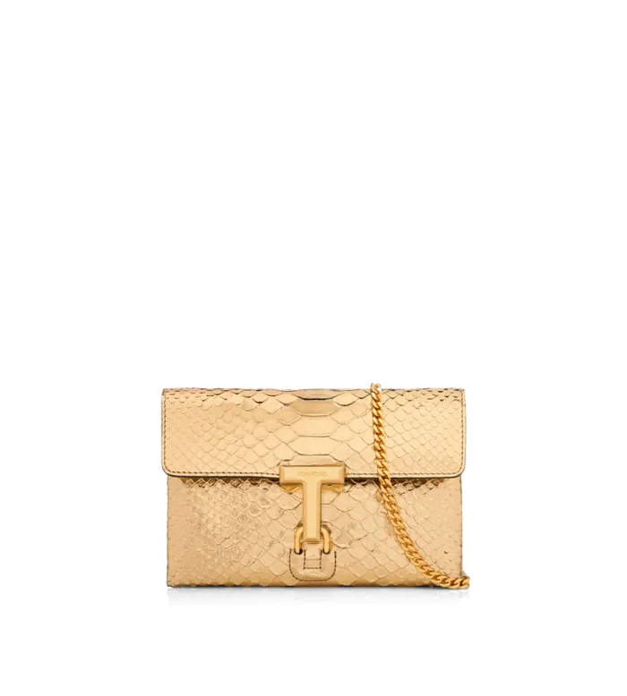 Women Shoulder Bags Tom Ford Laminated Stamped Python Leather Monarch Mini Bag Dark Gold Women Shoulder Bags Tom Ford Laminated Stamped Python Leather Monarch Mini Bag Dark Gold
