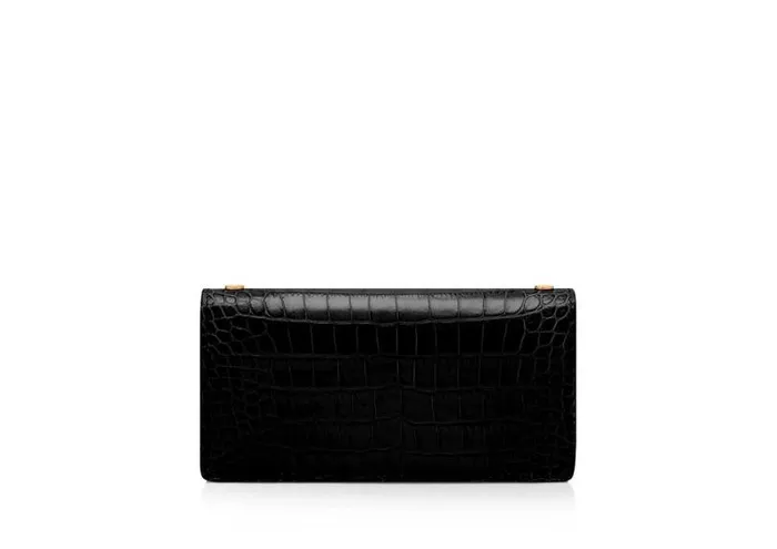 Women Shoulder Bags Tom Ford Shiny Stamped Crocodile Leather Tf Mini Bag