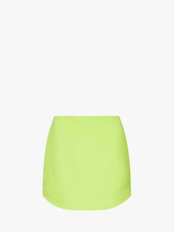 Women Skirts JW Anderson CURVED HEM MINI SKIRT Lime