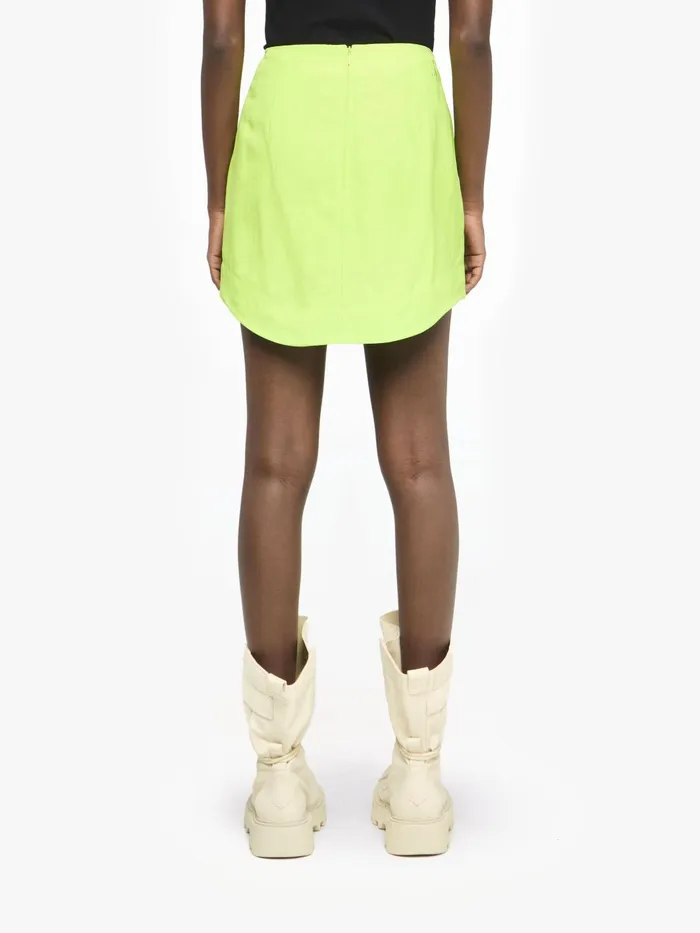 Women Skirts JW Anderson CURVED HEM MINI SKIRT Lime Women Skirts JW Anderson CURVED HEM MINI SKIRT Lime