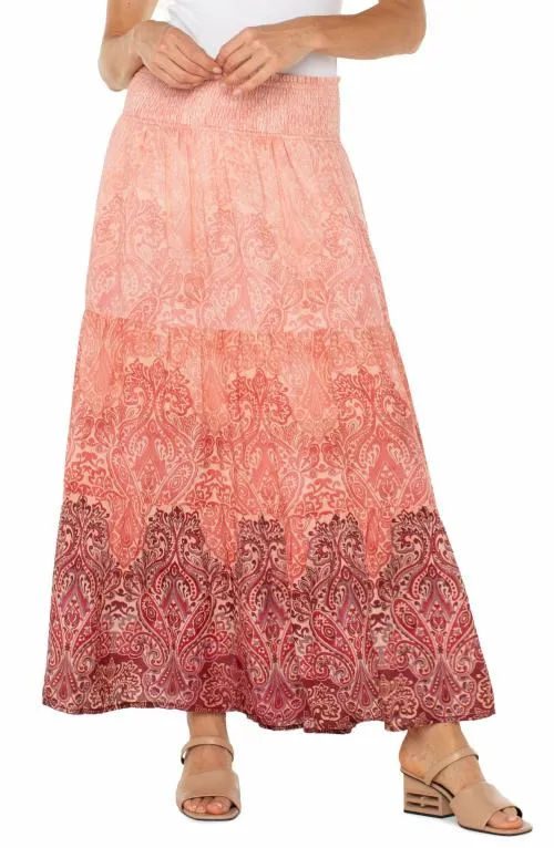 Women Skirts Liverpool Los Angeles Woven Maxi Skirt Mauve Ombre Paisley