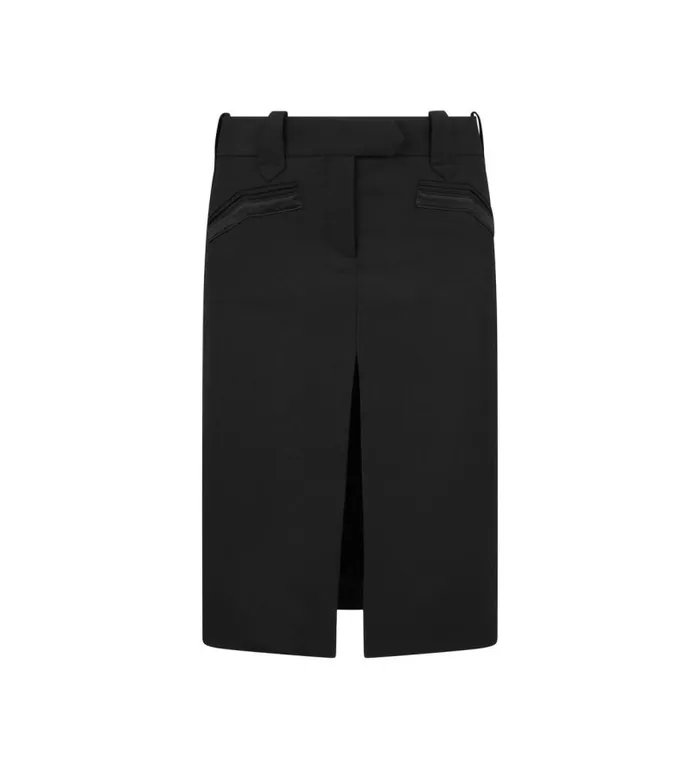 Women Skirts Tom Ford Wool Twill Tuxedo Skirt Black