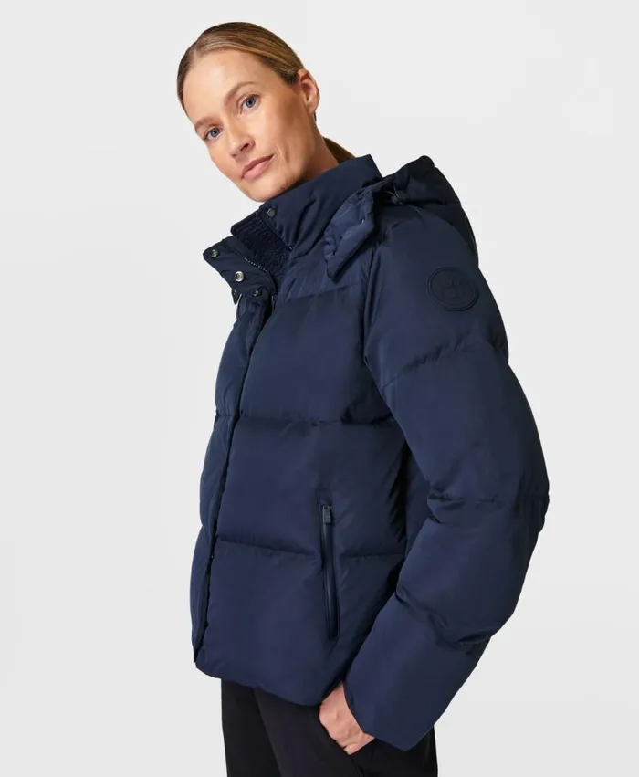 Women Skye Puffer Jacket Navy Blue Sweaty Betty Coats and Jackets