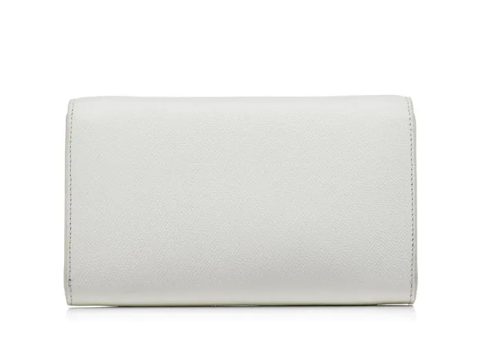 Women Small Leather Goods Tom Ford Grain Leather Tara Wallet On Strap Chalk Women Small Leather Goods Tom Ford Grain Leather Tara Wallet On Strap Chalk