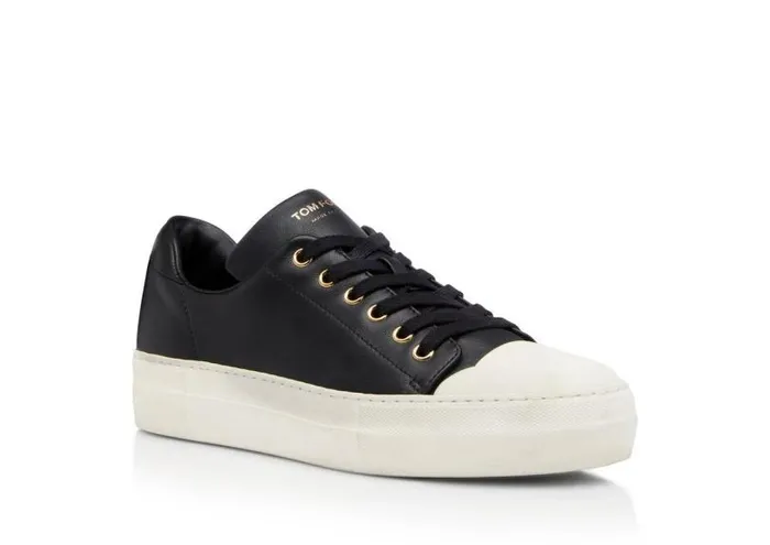 Women Sneakers Tom Ford Smooth Leather City Low Top Sneakers Black