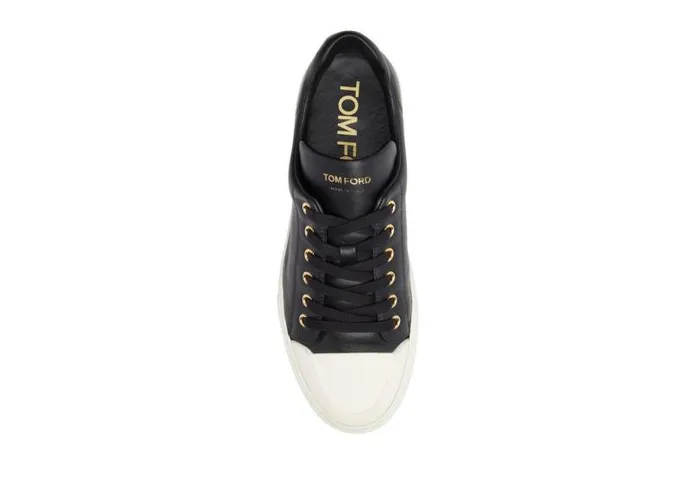 Women Sneakers Tom Ford Smooth Leather City Low Top Sneakers Black