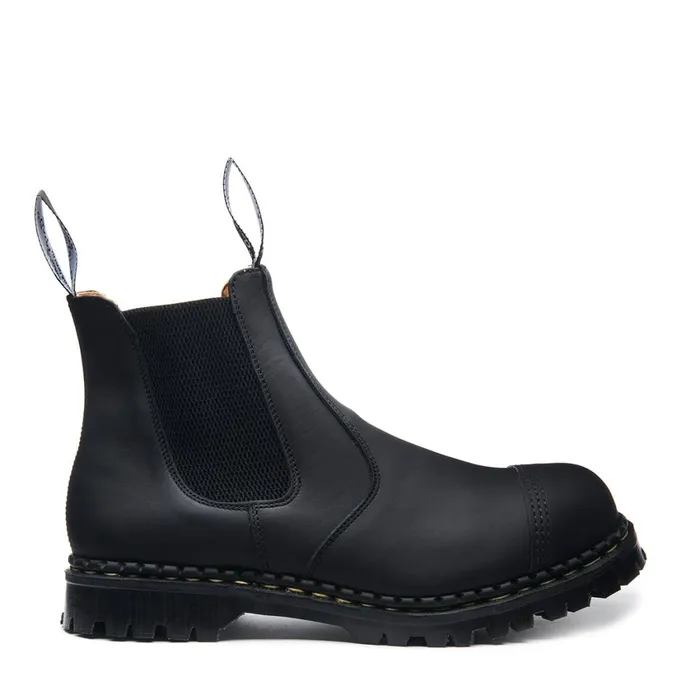 Women Solovair Dealer Boots Black Greasy Steel Toe Capped Dealer Boot