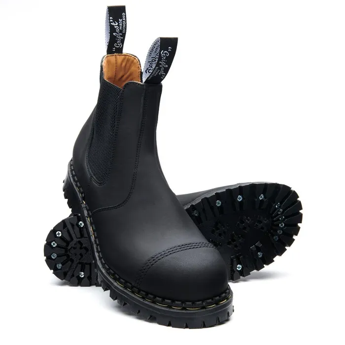 Women Solovair Dealer Boots Black Greasy Steel Toe Capped Dealer Boot