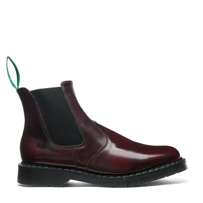 Women Solovair Dealer Boots Cherry Red RubOff HiShine Dealer Boot