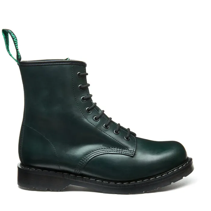 Women Solovair Derby Boots Green Gaucho 8 Eye Derby Boot