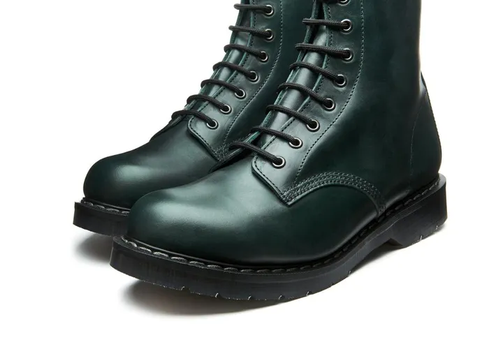Women Solovair Derby Boots Green Gaucho 8 Eye Derby Boot
