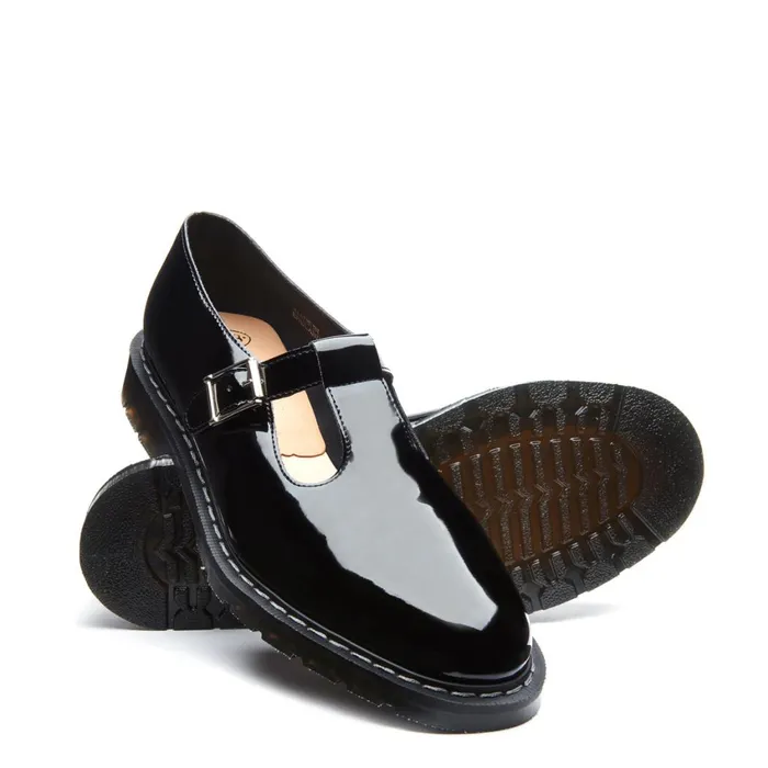 Women Solovair Mary Jane Shoes Black Patent Mary Jane Shoe