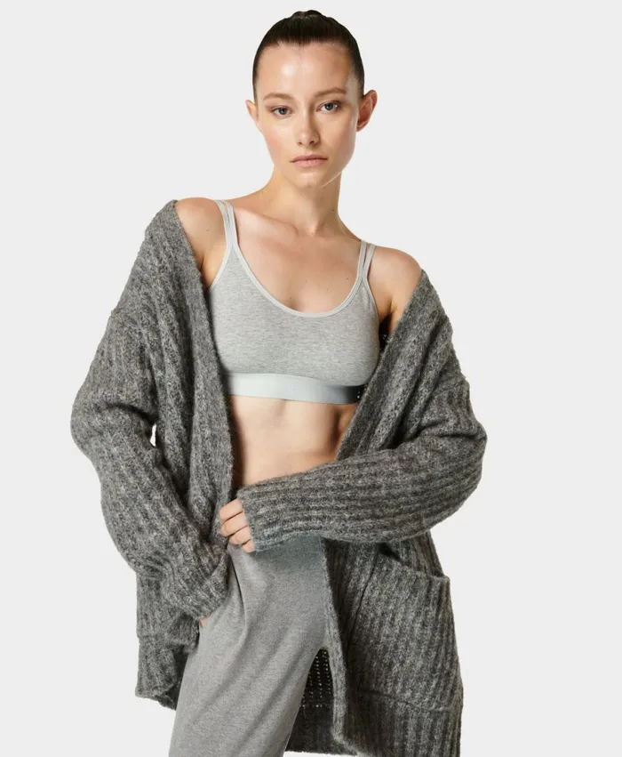 Women Sundown Soft Cotton Bralette Light Grey Heather Sweaty Betty Underwear