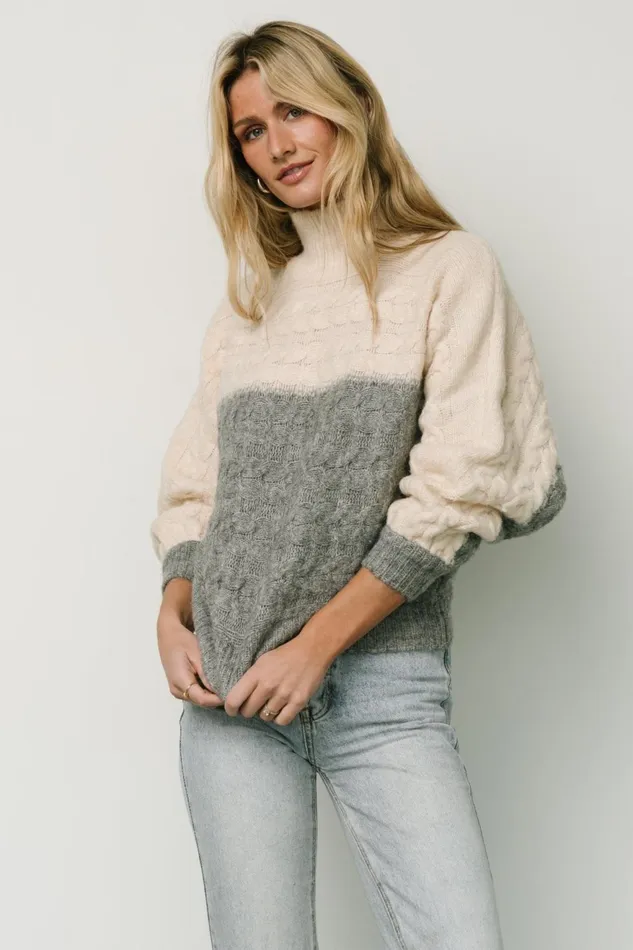 Women Sweaters Baltic Born Jody Knit Sweater Ivory Gray Women Sweaters Baltic Born Jody Knit Sweater Ivory Gray