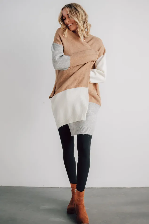 Women Sweaters Baltic Born Pierson Color Block Cardigan Camel