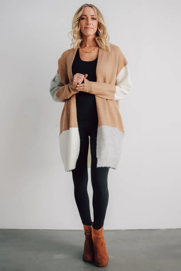 Women Sweaters Baltic Born Pierson Color Block Cardigan Camel