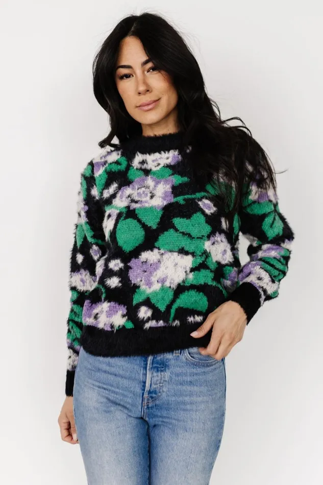 Women Sweaters Baltic Born Samson Fuzzy Knit Sweater Black Multi