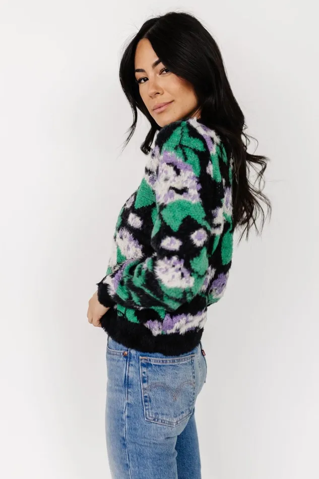 Women Sweaters Baltic Born Samson Fuzzy Knit Sweater Black Multi