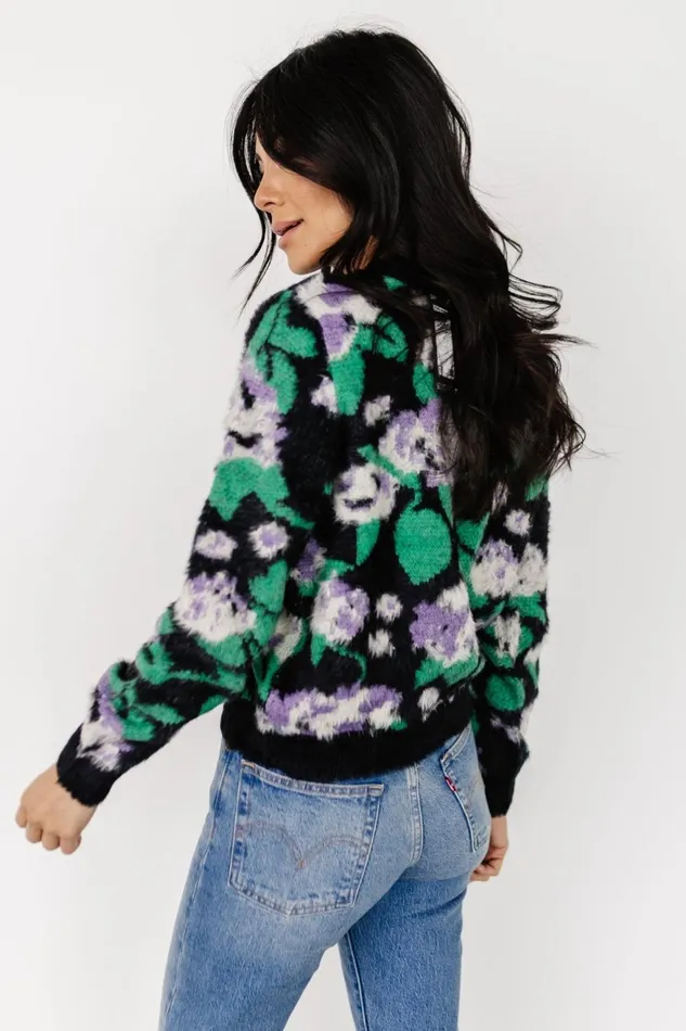 Women Sweaters Baltic Born Samson Fuzzy Knit Sweater Black Multi