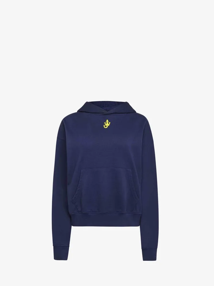 Women Sweatshirt and Hoodies JW Anderson CROPPED HOODIE WITH ANCHOR EMBROIDERY Dark Navy Women Sweatshirt and Hoodies JW Anderson CROPPED HOODIE WITH ANCHOR EMBROIDERY Dark Navy