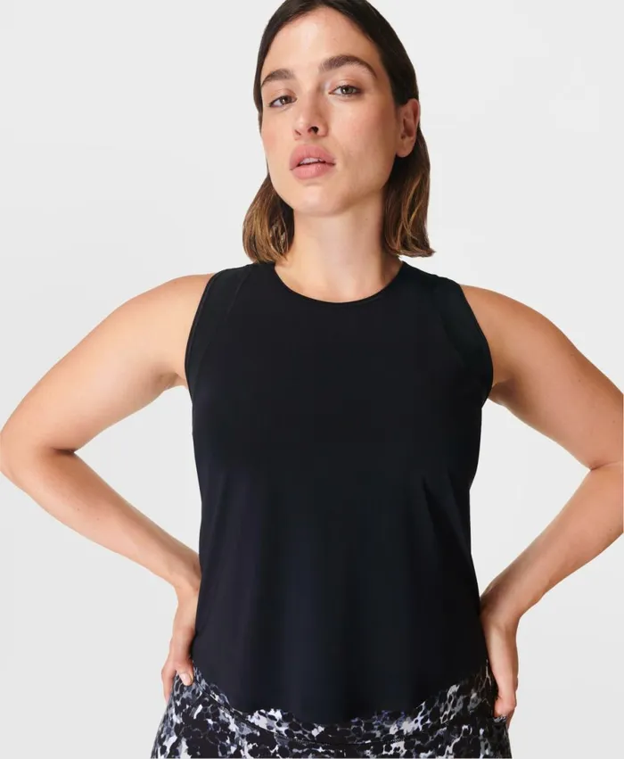 Women Swifty Gym Vest Black Sweaty Betty Vest Tops