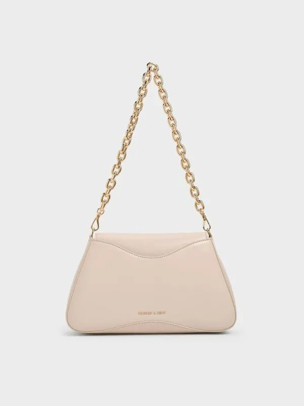 Women Sybill Trapeze ChainHandle Bag 8211 Oat CHARLES and KEITH Shoulder Bags Women Sybill Trapeze ChainHandle Bag 8211 Oat CHARLES and KEITH Shoulder Bags