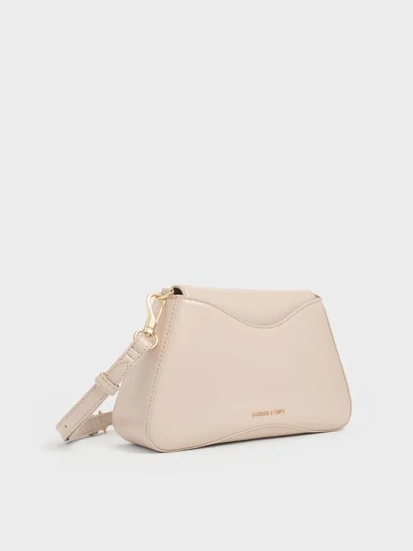 Women Sybill Trapeze ChainHandle Bag 8211 Oat CHARLES and KEITH Shoulder Bags