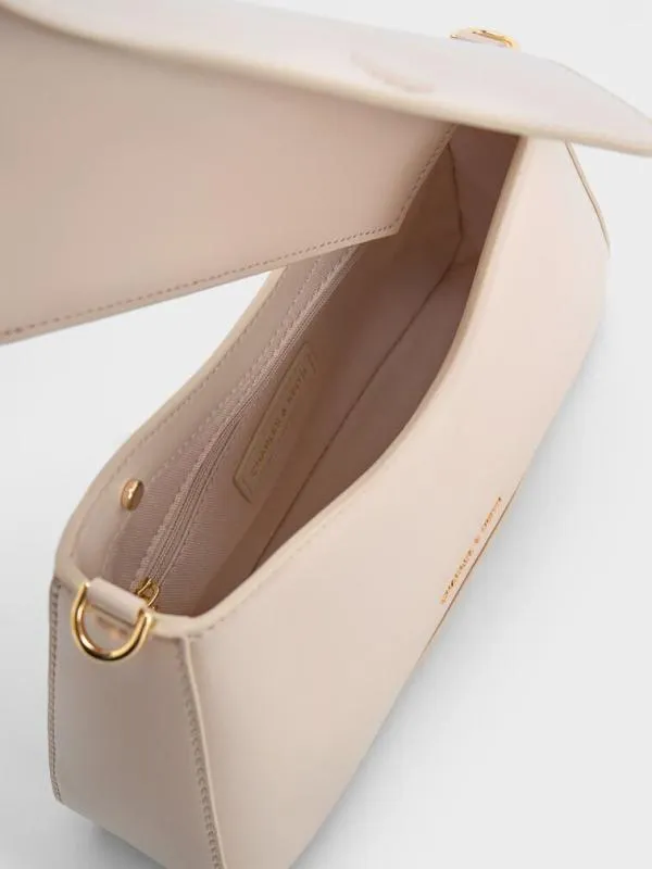 Women Sybill Trapeze ChainHandle Bag 8211 Oat CHARLES and KEITH Shoulder Bags