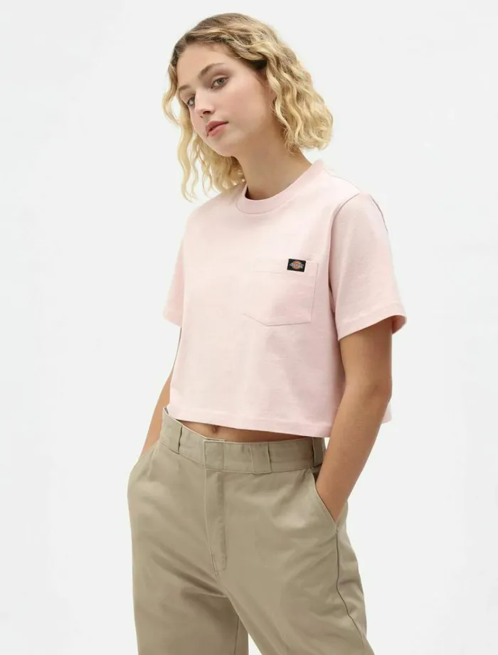 Women TShirts and Tops Dickies Porterdale Crop TShirt Light Pk