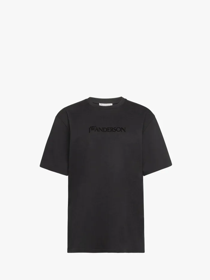 Women TShirts JW Anderson CLASSIC LOGO EMBROIDERY TSHIRT Black