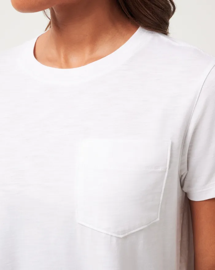 Women Tees TravisMathew CLOUD CREW POCKET TEE White
