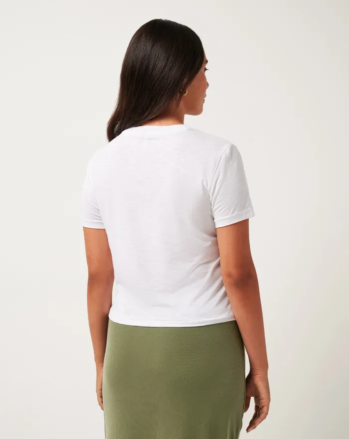 Women Tees TravisMathew CLOUD CREW POCKET TEE White
