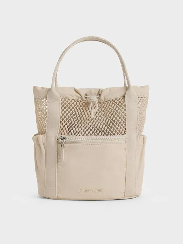 Women Terra Mesh and Nylon MultiWay Bag 8211 Oat CHARLES and KEITH Slouchy Bags Women Terra Mesh and Nylon MultiWay Bag 8211 Oat CHARLES and KEITH Slouchy Bags