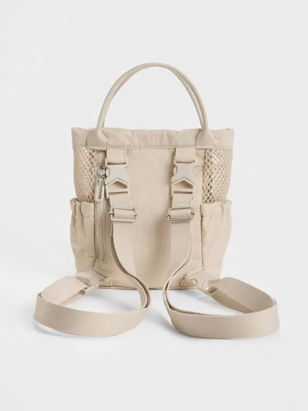 Women Terra Mesh and Nylon MultiWay Bag 8211 Oat CHARLES and KEITH Slouchy Bags