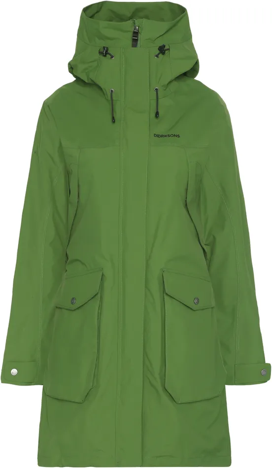 Women Thelma Parka Velvet Green Didriksons Spring Jackets