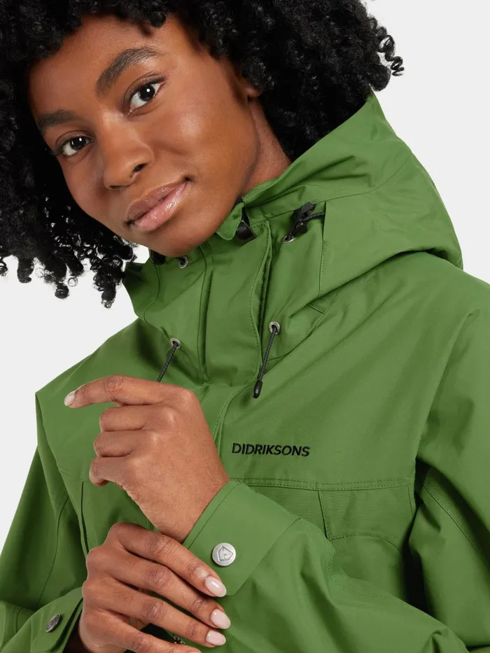 Women Thelma Parka Velvet Green Didriksons Spring Jackets