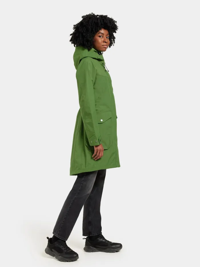 Women Thelma Parka Velvet Green Didriksons Spring Jackets