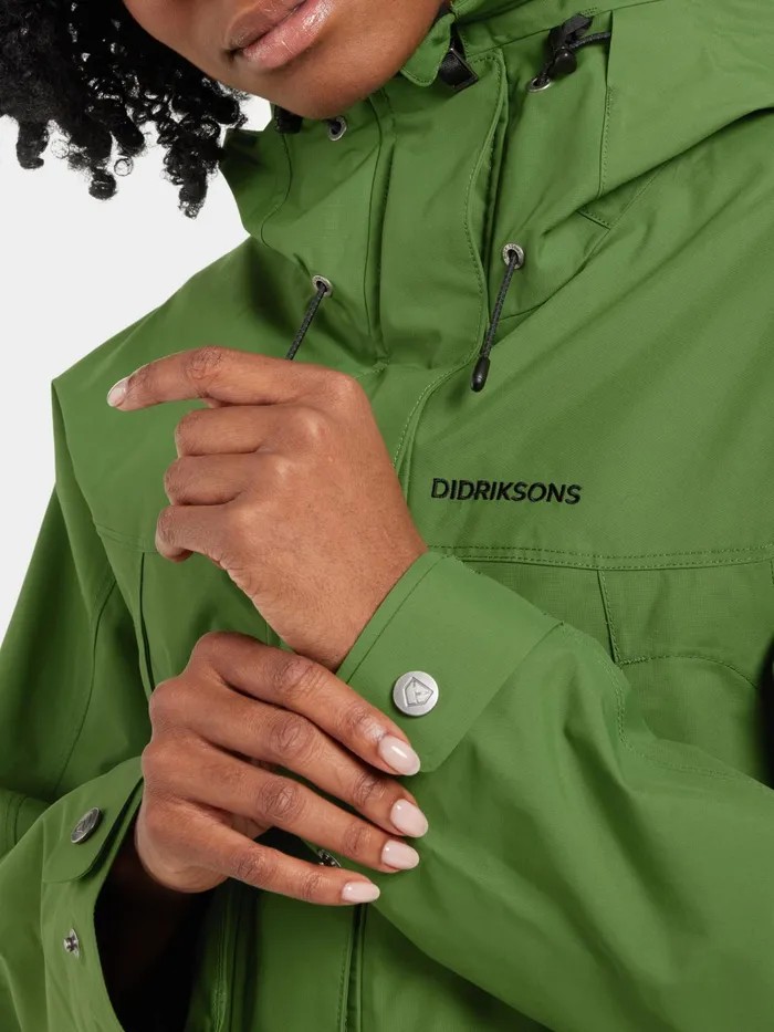 Women Thelma Parka Velvet Green Didriksons Spring Jackets