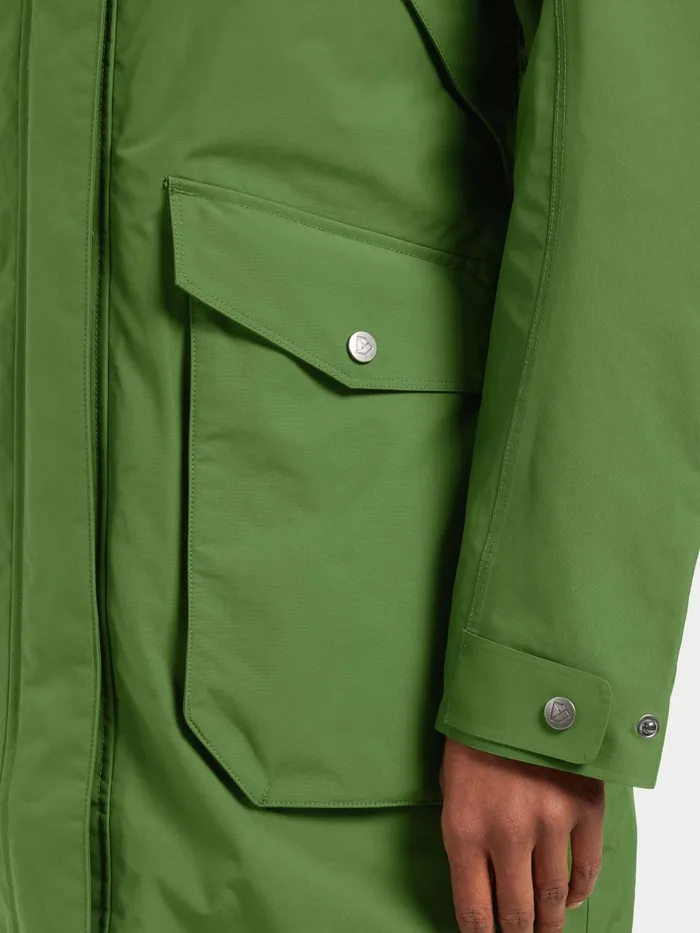Women Thelma Parka Velvet Green Didriksons Spring Jackets