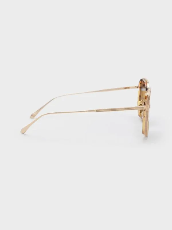 Women Tortoiseshell Recycled Acetate MetallicRim Oversized Sunglasses 8211 T Shell CHARLES and KEITH Square