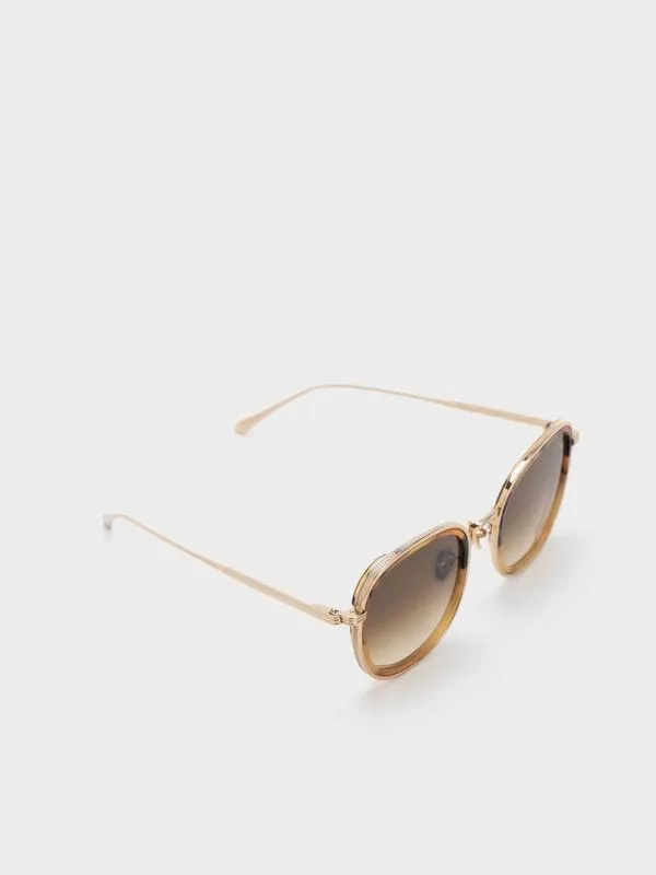 Women Tortoiseshell Recycled Acetate MetallicRim Oversized Sunglasses 8211 T Shell CHARLES and KEITH Square
