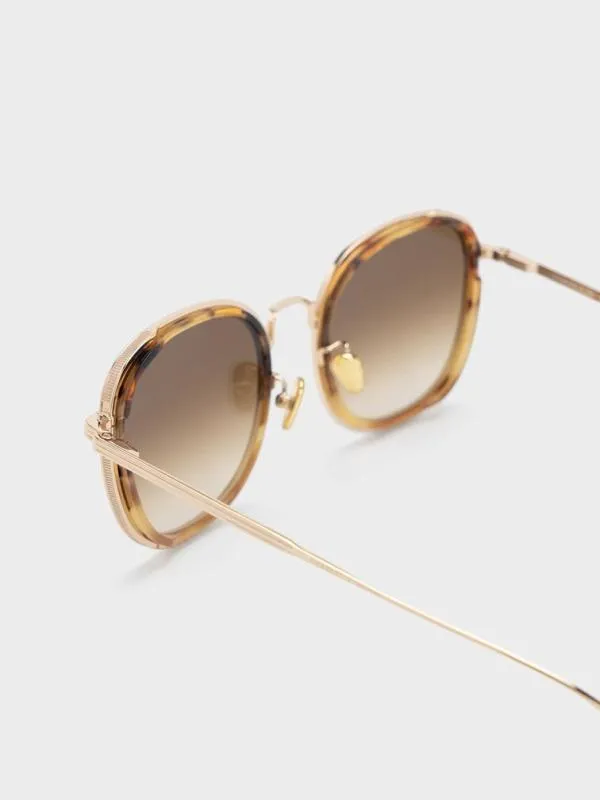 Women Tortoiseshell Recycled Acetate MetallicRim Oversized Sunglasses 8211 T Shell CHARLES and KEITH Square