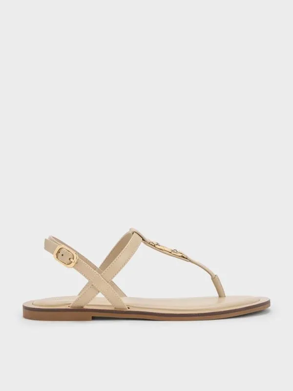 Women Trifina MetallicAccent Thong Sandals 8211 Taupe CHARLES and KEITH Sandals Women Trifina MetallicAccent Thong Sandals 8211 Taupe CHARLES and KEITH Sandals
