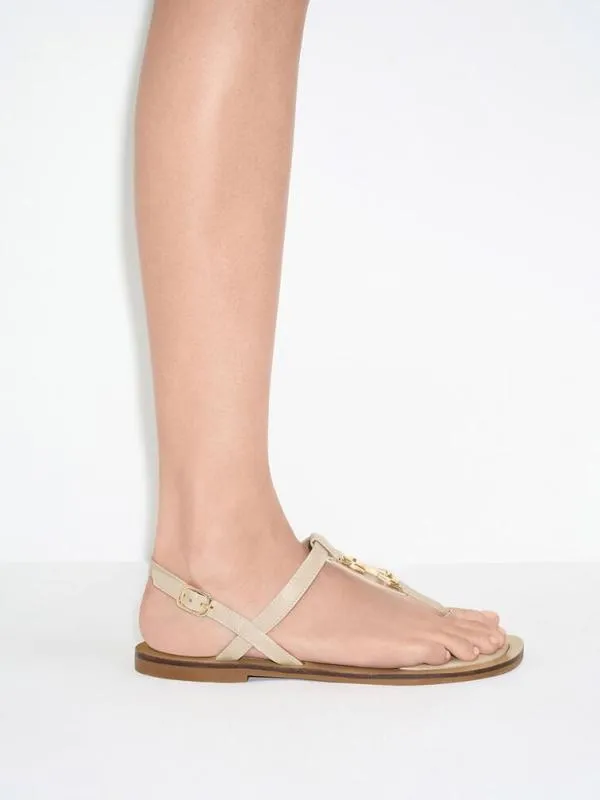 Women Trifina MetallicAccent Thong Sandals 8211 Taupe CHARLES and KEITH Sandals