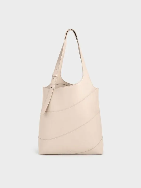 Women Trin Tote Bag 8211 Oat CHARLES and KEITH Slouchy Bags