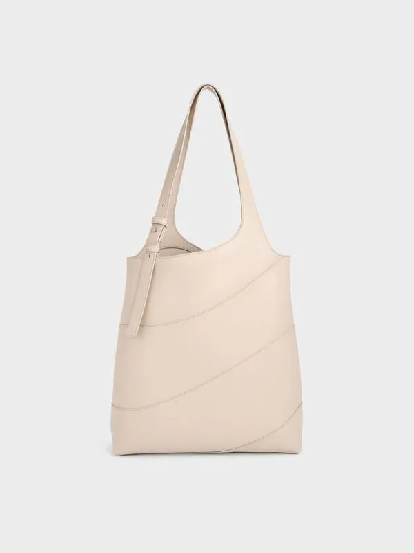 Women Trin Tote Bag 8211 Oat CHARLES and KEITH Slouchy Bags
