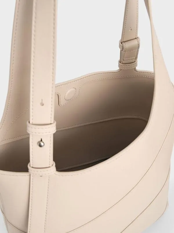 Women Trin Tote Bag 8211 Oat CHARLES and KEITH Slouchy Bags