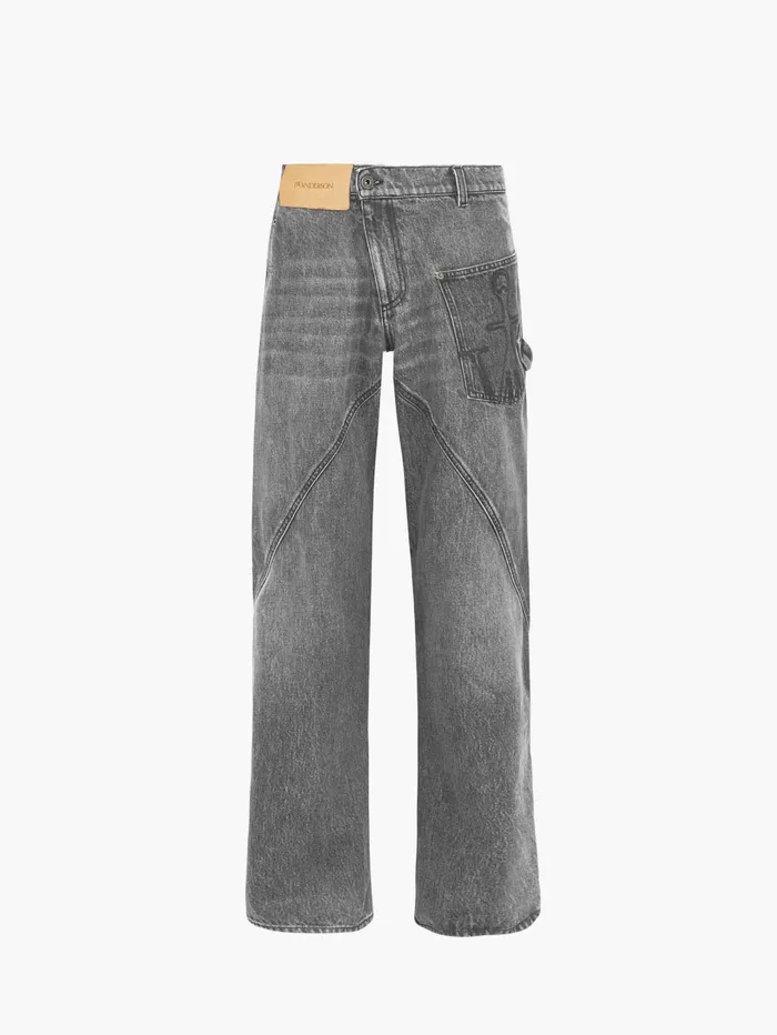 Women Trousers and Shorts JW Anderson TWISTED WORKWEAR DENIM JEANS Grey